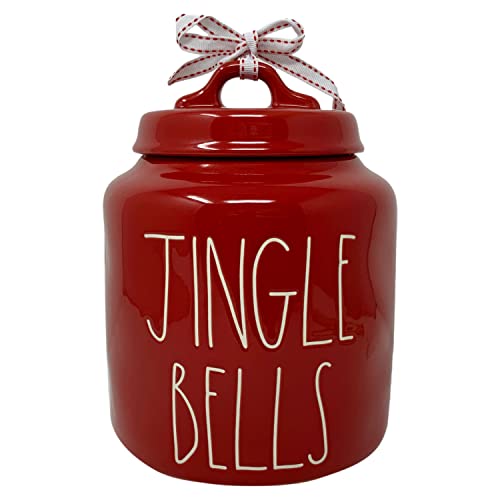 Rae Dunn By Magenta JINGLE BELLS Ceramic LL Large Size Canister 2019 Edition