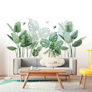 leaf wall sticker wall decals palm tree wall decals green leaves wall paper evergreen removable decal peel and stick giant painterly ivy peel and stick for living room bedroom nursery room