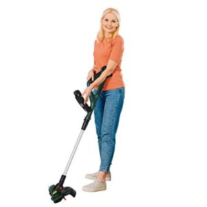 20v cordless string trimmer, 70min lithium-ion brushless trimmer, yard, w/auto feed, extension pole, adjustable head & handle, 10” cutting path, 2.0ah battery & charger included