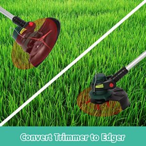 20V Cordless String Trimmer, 70min Lithium-Ion Brushless Trimmer, Yard, w/auto Feed, Extension Pole, Adjustable Head & Handle, 10” Cutting Path, 2.0Ah Battery & Charger Included