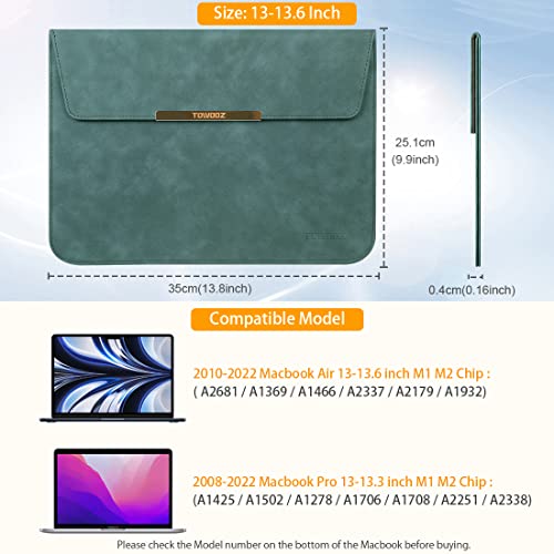 TOWOOZ MacBook Air M2 Sleeve Compatible with 2022 New M2 MacBook Air 13.6 Inch A2681 / MacBook Pro 13-13.3 Inch/MacBook Air 13-13.6 Inch M1 M2 Chip, Laptop Sleeve Case with Accessory Pouch