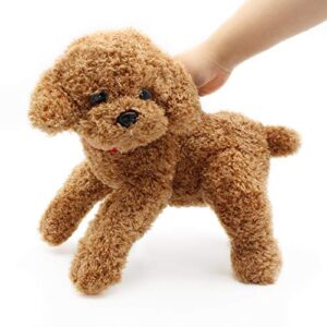 oits cute simulation poodle dog stuffed animal soft plush puppy toys (brown 18")