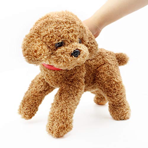 oits cute Simulation Poodle Dog Stuffed Animal Soft Plush Puppy Toys (Brown 18")