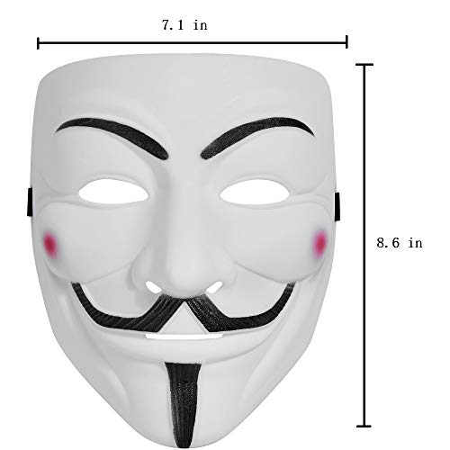 WLPARTY hackers mask white V for Vendetta Halloween face mask Costume Cosplay Party