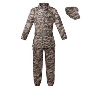 deluxe kid's camo combat soldier costume (6-8 years）