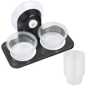 SLSON Gecko Feeder Ledge with 120 Pack 1 oz Plastic Bowls for Reptiles Food and Water Feeding