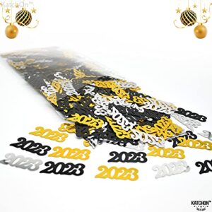 KatchOn, Graduation Decorations Class of 2023 Confetti - 1.8 Ounce, 2023 Confetti for Table | 2023 Confetti for Graduation Party Decorations 2023 Black and Gold | 2023 Table Confetti, Prom Decorations