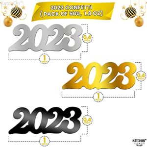 KatchOn, Graduation Decorations Class of 2023 Confetti - 1.8 Ounce, 2023 Confetti for Table | 2023 Confetti for Graduation Party Decorations 2023 Black and Gold | 2023 Table Confetti, Prom Decorations