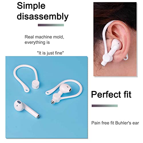 3 Pairs Ear Hooks for AirPods 1 & 2 & 3 and AirPods Pro, Professional Anti-Drop Silicone Earbuds Tips Hook Compatible with Apple AirPods 1 & 2 & 3 and AirPods Pro(2Pairs White +1pair Black)