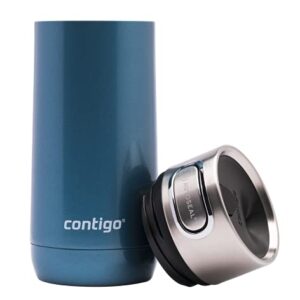 Contigo Luxe Autoseal Travel Mug, Stainless Steel Thermal Mug, Vacuum Flask, Leakproof Tumbler, dishwasher safe, Coffee Mug with BPA Free Easy-Clean Lid, Cornflower, 360 ml