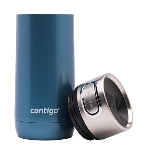 Contigo Luxe Autoseal Travel Mug, Stainless Steel Thermal Mug, Vacuum Flask, Leakproof Tumbler, dishwasher safe, Coffee Mug with BPA Free Easy-Clean Lid, Cornflower, 360 ml