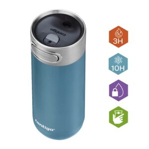 Contigo Luxe Autoseal Travel Mug, Stainless Steel Thermal Mug, Vacuum Flask, Leakproof Tumbler, dishwasher safe, Coffee Mug with BPA Free Easy-Clean Lid, Cornflower, 360 ml