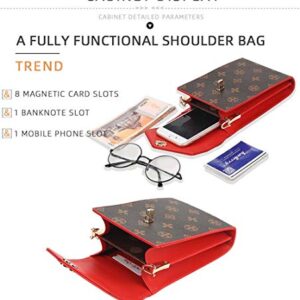 Small Crossbody Cell Phone Bag for Women, Chain Strap Fashion Mini Shoulder Purse Wallet Hasp Travel Handbag Case for iPhone 11 Se 2020 11 Pro Xr X Xs Max 8/7/6 Plus LG Stylo Samsung (Black)