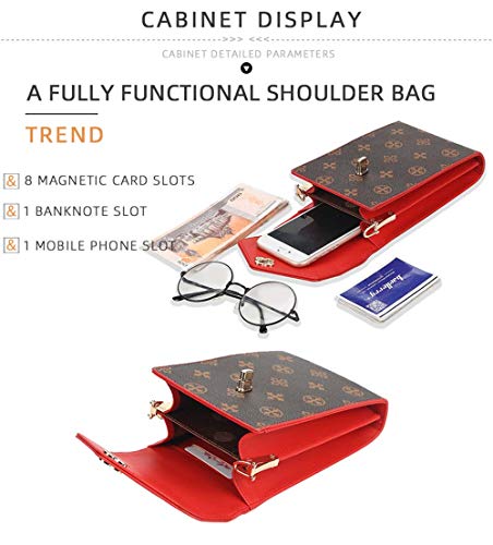 Small Crossbody Cell Phone Bag for Women, Chain Strap Fashion Mini Shoulder Purse Wallet Hasp Travel Handbag Case for iPhone 11 Se 2020 11 Pro Xr X Xs Max 8/7/6 Plus LG Stylo Samsung (Black)