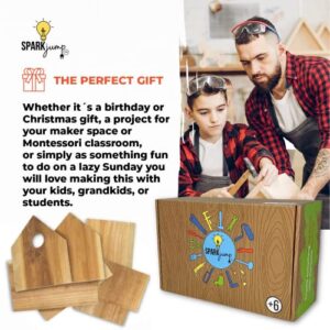 SparkJump Jr Birdhouse Kit | Cedar Wood for Outdoors | with Paint Set | Bird Feeder | DIY Crafts Woodworking Building Gardening Project for Kids, Adults, Family