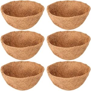 legigo 6 pack 12 inch hanging basket coco liners replacement, 100% natural round coconut coco fiber planter basket liners for hanging basket flowers/vegetables