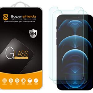 Supershieldz (2 Pack) Designed for iPhone 12 Pro (6.1 inch) Tempered Glass Screen Protector, Anti Scratch, Bubble Free