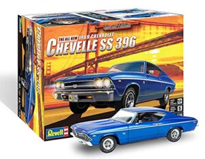 revell 85-4492 1969 chevelle ss 396 model car kit 1:25 scale 125-piece skill level 5 plastic model building kit blue