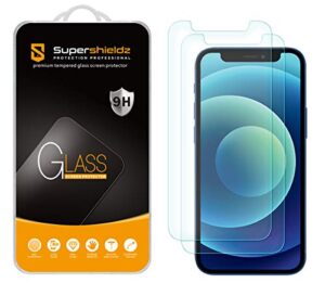 supershieldz (2 pack) designed for iphone 12 mini (5.4 inch) tempered glass screen protector, anti scratch, bubble free