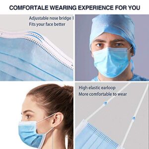 100 Pack Made in USA Disposable Face Masks- Medical Grade 3 Ply Protection Face Mask for Adults - Comfortable,Soft, Breathable