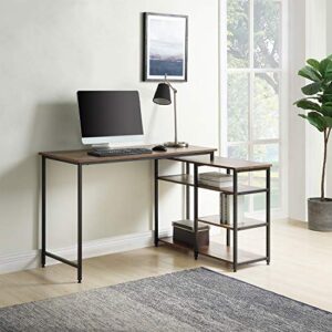 SUTON L-Shaped Desk Computer Desk Corner Desk Home Computer Desk Space-Saving Easy to Assemble Writing Study Desk