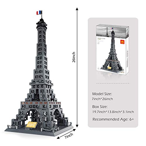 Architecture Eiffel Tower Building Blocks Set, Educational Learning Building Blocks Toy for Kids Age 6+, or Adult(1002PCS)