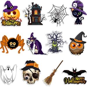 12 pieces halloween cutouts, pumpkin, bat, spider, witch, ghost, halloween party decoration poster (cute style)