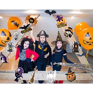 12 Pieces Halloween Cutouts, Pumpkin, Bat, Spider, Witch, Ghost, Halloween Party Decoration Poster (Cute Style)