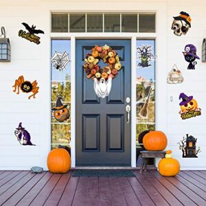 12 Pieces Halloween Cutouts, Pumpkin, Bat, Spider, Witch, Ghost, Halloween Party Decoration Poster (Cute Style)