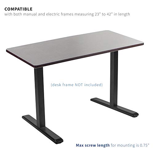 VIVO Espresso 60 x 24 inch Universal Solid One-Piece Table Top for Standard and Sit to Stand Height Adjustable Home and Office Desk Frames, DESK-TOP60E