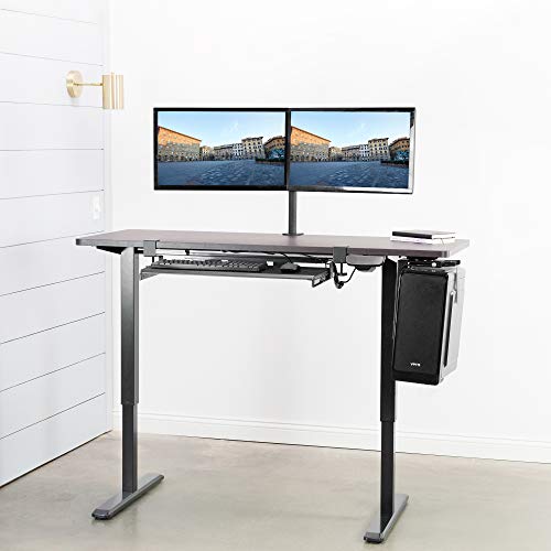 VIVO Espresso 60 x 24 inch Universal Solid One-Piece Table Top for Standard and Sit to Stand Height Adjustable Home and Office Desk Frames, DESK-TOP60E