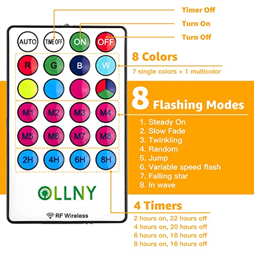 Ollny G40 30FT Outdoor String Lights, Waterproof RGB Color Changing Hanging Lights with 30 Edison + 2 Spare LED Bulbs, Shatterproof Outside Lights for Patio Camper Garden Porch