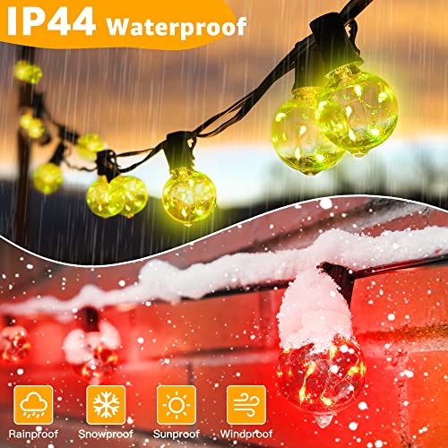 Ollny G40 30FT Outdoor String Lights, Waterproof RGB Color Changing Hanging Lights with 30 Edison + 2 Spare LED Bulbs, Shatterproof Outside Lights for Patio Camper Garden Porch