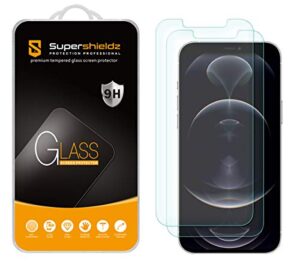 supershieldz (2 pack) designed for iphone 12 pro max (6.7 inch) tempered glass screen protector, anti scratch, bubble free