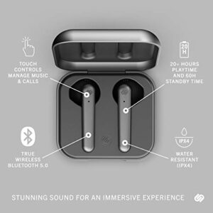 Urbanista Stockholm Plus True Wireless Earbuds - Over 20 Hours Playtime, IPX4 Waterproof Earphones, Bluetooth 5.0 Headphones, Touch Controls & Enhanced Microphone for Clear Calling, Titanium