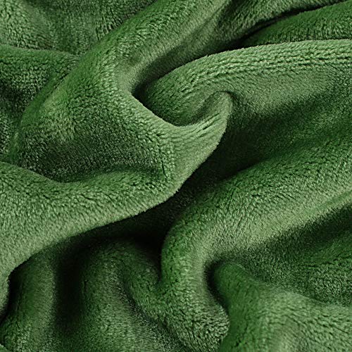 PiccoCasa Fleece Blanket King Size - 350 GSM Soft Warm All Season Flannel Blanket for Couch Sofa Bed Traveling - Fuzzy Lightweight Microfiber Plush Blankets, 90 x 108 Inches, Green