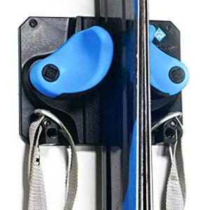 Gravity Grabber - Ultimate Ski + Snowboard Wall Storage Rack | Save Your Rocker, Tips, and Tails | Damage-Free Ski/Snowboard Storage Rack | Fits any Ski or Snowboard | Ski/Board Wall Storage (Cyan, 1)