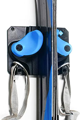 Gravity Grabber - Ultimate Ski + Snowboard Wall Storage Rack | Save Your Rocker, Tips, and Tails | Damage-Free Ski/Snowboard Storage Rack | Fits any Ski or Snowboard | Ski/Board Wall Storage (Cyan, 1)