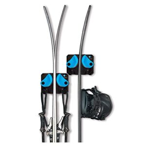 Gravity Grabber - Ultimate Ski + Snowboard Wall Storage Rack | Save Your Rocker, Tips, and Tails | Damage-Free Ski/Snowboard Storage Rack | Fits any Ski or Snowboard | Ski/Board Wall Storage (Cyan, 1)