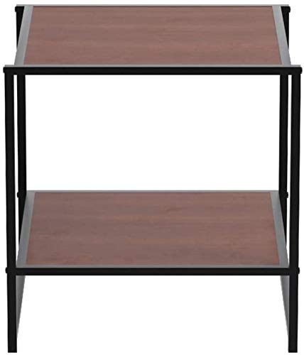 Zinus Modern Studio Collection ET-2020Q Dane Night Table, Red Mahogany, Width 20.1 x Depth 20.1 x Height 20.1 inches (51 x 51 cm), Side Table, Steel Frame, Bed, Easy Assembly, Tools Included