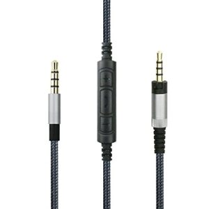 newfantasia headphone cord audio cable for sennheiser hd4.40, hd 4.40 bt, hd4.50, hd 4.50 btnc, hd4.30i, hd4.30g headphone, remote volume control mic for samsung galaxy xiaomi huawei android phone