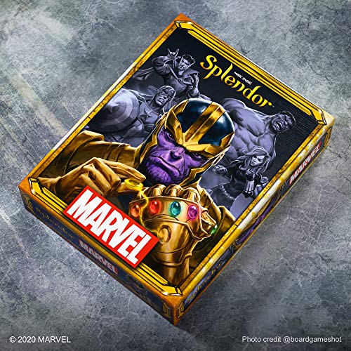 Splendor Marvel Board Game for Adults and Family | Super Heroes Strategy Game | Ages 10+ | 2 to 4 players | Average Playtime 30 minutes | Made by Space Cowboys