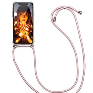 kapuctw clear transparent tpu lanyard case for iphone xr 6.1" with changeable cord, necklace phone case crossbody with strap, lanyard cute strap phone cover shockproof luxury 5