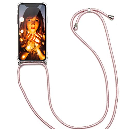 KAPUCTW Clear Transparent TPU Lanyard Case for iPhone XR 6.1" with Changeable Cord, Necklace Phone Case Crossbody with Strap, Lanyard Cute Strap Phone Cover Shockproof Luxury 5