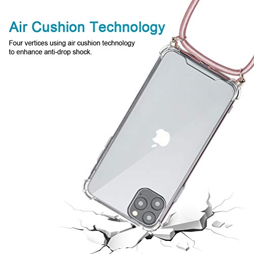 KAPUCTW Clear Transparent TPU Lanyard Case for iPhone XR 6.1" with Changeable Cord, Necklace Phone Case Crossbody with Strap, Lanyard Cute Strap Phone Cover Shockproof Luxury 5