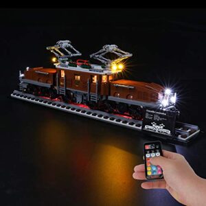 briksmax led lighting kit for crocodile locomotive - compatible with lego 10277 building blocks model- not include the lego set
