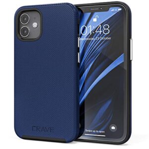 crave iphone 12 mini case, dual guard protection series case for iphone 12 mini (5.4 inch) - navy
