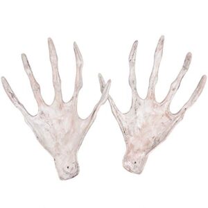 XONOR Halloween Witch Skeleton Hands - 1 Pair Realistic Plastic Scary Skeleton Hand for Halloween Decoration