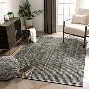 well woven nalta grey kilim-style weave tribal geometric area rug (5'3" x 7'3")