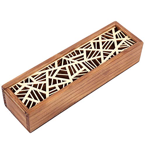 4 Kinds Wooden Case, Gifts Stationery Desk Stationery Storage Organizer Pencil Case for(Reticulated)